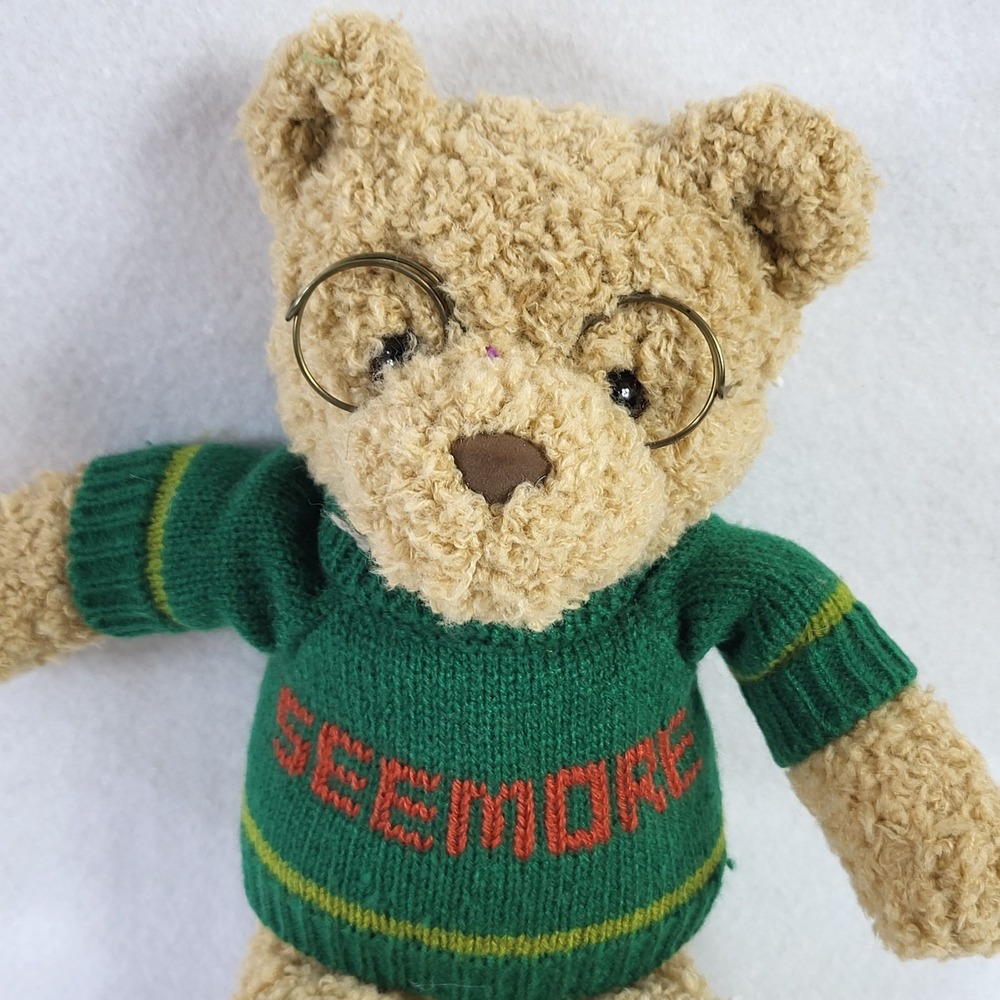 GUND SEEMORE‎ Bear Plush Sweater & Round Glasses Stuffed 14"